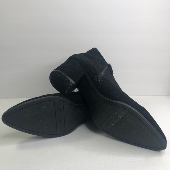 Franco Sarto Ankle Suede Black Block Boots #9 - Picture 4 of 9
